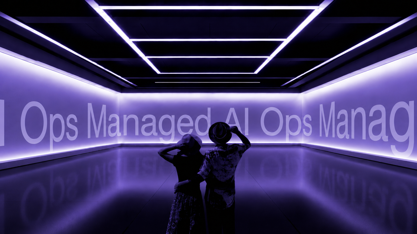 Managed AI Ops in a purple-lit room
